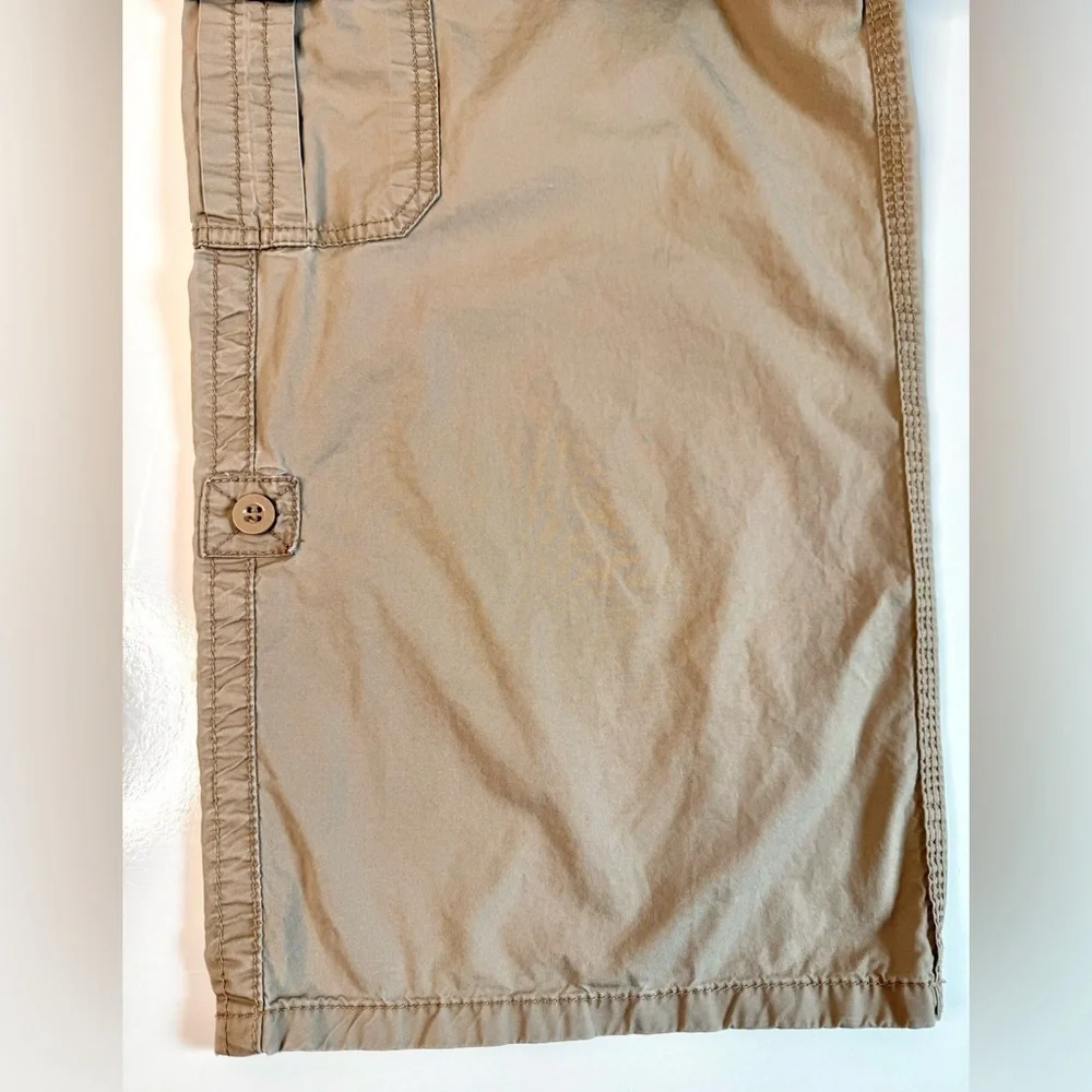 CALVIN KLEIN 8 Khaki Cargo Cotton Adjustable Capri Pants Shorts Size 8 - Picture 8 of 15